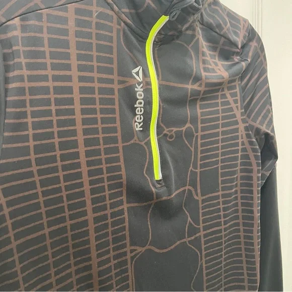 Reebok Running Quarter Zip Pullover Black and Brown NYC Marathon Size S - Picture 2 of 6